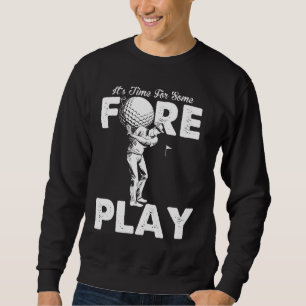 Foreplay Innuendo Funny Golf Vuxen humor Lång Ärmad Tröja