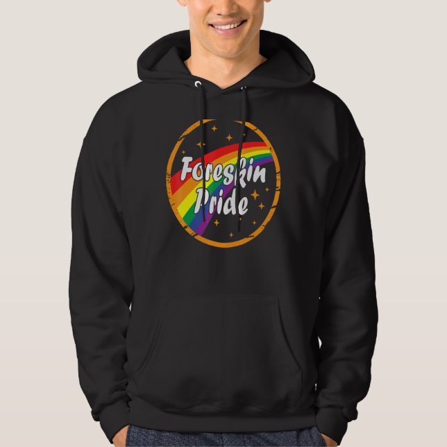 Foreskin Pride Gay Rainbow Lgbt Lgbtq Färg Graphi Hoodie (Framsida)