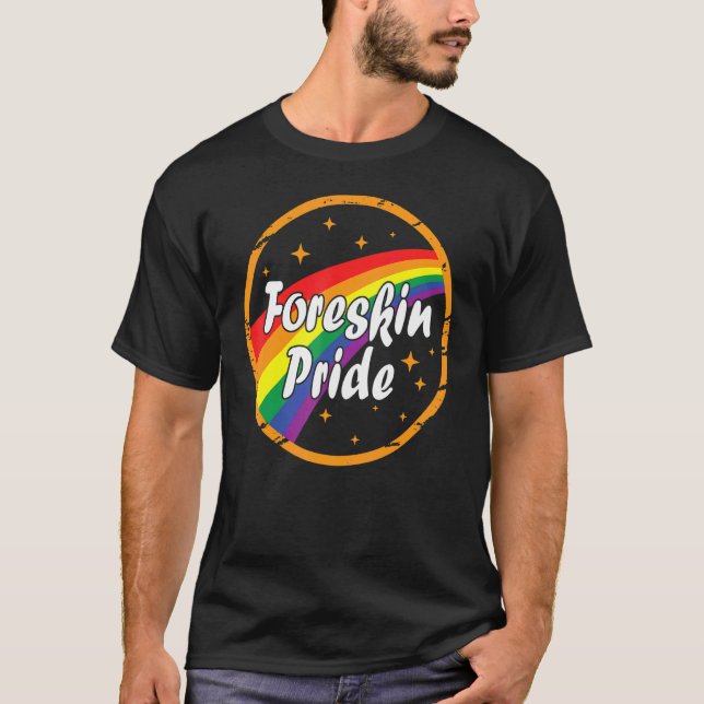 Foreskin Pride Gay Rainbow Lgbt Lgbtq Färg Graphi T Shirt (Framsida)