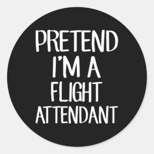 Föreslå att jag är en flygassistent i Costume Fami Runt Klistermärke