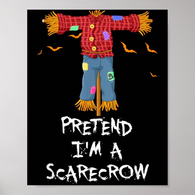 Föreslå en Fågelskrämma Rolig Lat Halloween Kostym Poster (Framsidan)