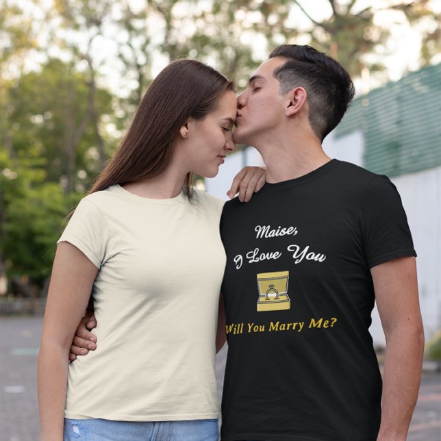 Föreslag - Vill du gifta dig med mig Förlovning T Shirt (Skapare uppladdad)