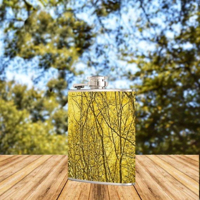 Forest Aglow Fickplunta (A refreshing drink, in the sun and Trees, is what this Forest Aglow Hip Flask, brings to its design!)