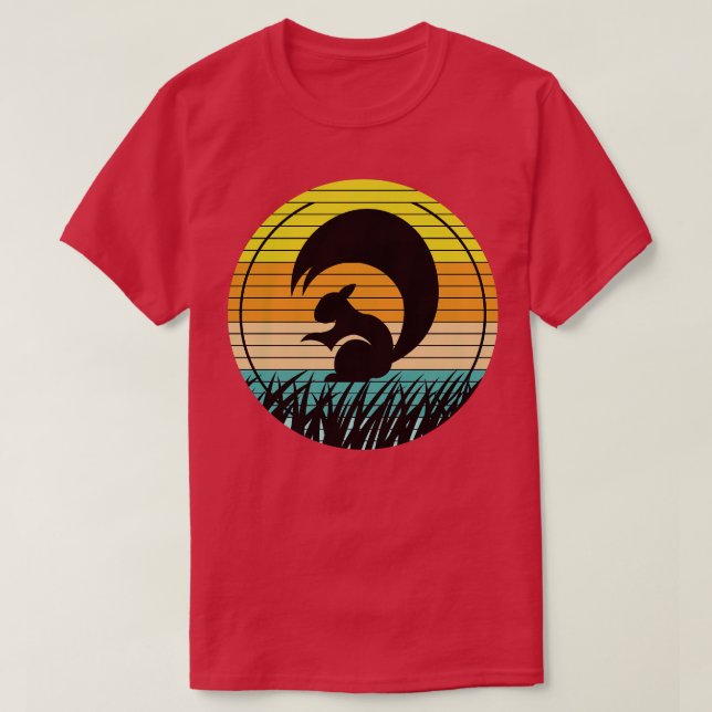 Forest Animal Gift Sunset Squirrel T Shirt (Design framsida)