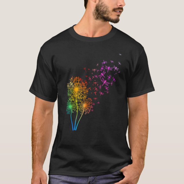 Forest Animal Insekt Dandelion Dragonfly T Shirt (Framsida)