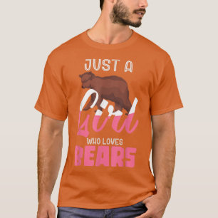 Forest Animal Lover Brown Bear Women Girls Bear T Shirt