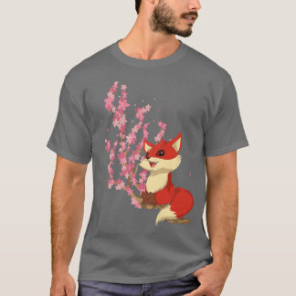 Forest Animal Lover Sakura Cherry Blommar Wildlife T Shirt