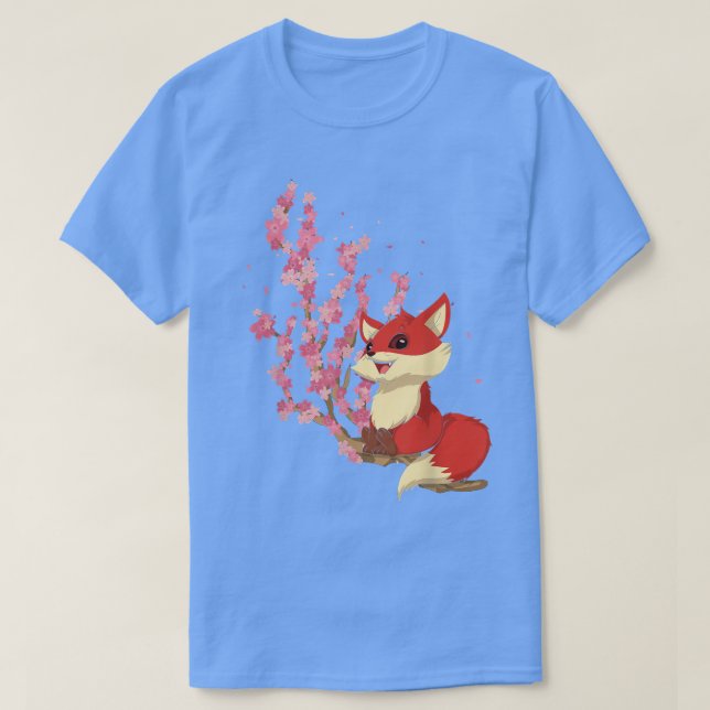 Forest Animal Lover Sakura Cherry Blossom Wildlife T Shirt (Design framsida)