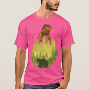 Forest Animal Nature Träd Wildlife Grizzly Bear T Shirt