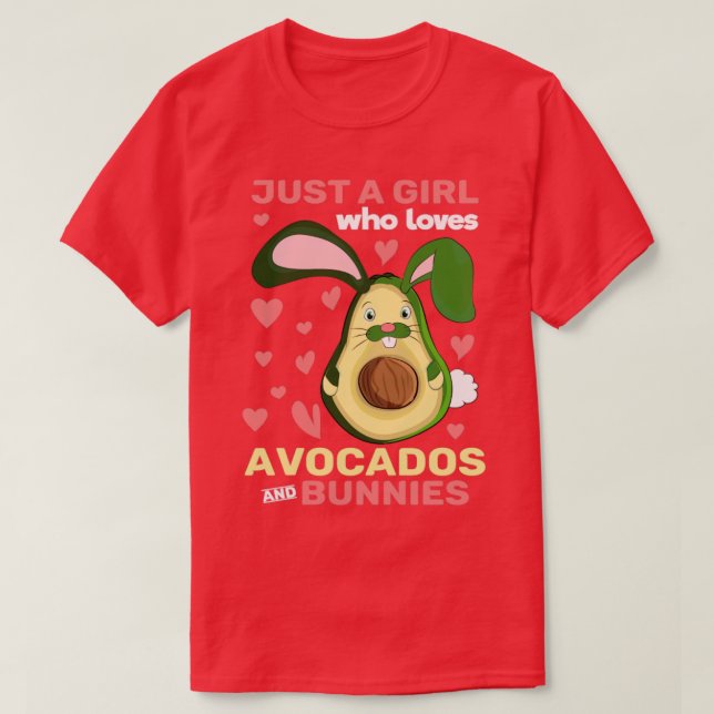 Forest Animal Women Cute Rabbit Girls Avocado Bunn T Shirt (Design framsida)