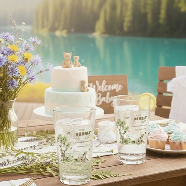 Forest Animals Bearly Wait Baby Shower Keepsake Glaskopp (Forest Animals Bearly Wait Baby Shower Keepsake Glass ©Susanne Sachers - Sunny Mind 🌞)