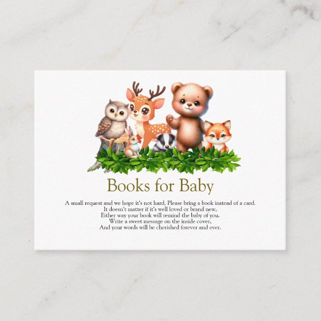 Forest Animals Bok för Baby Card Tilläggskort (Framsida)