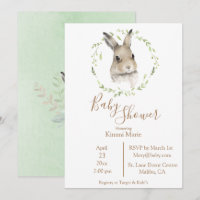 Forest Animals Bunny Rabbit Script Watercolor Baby