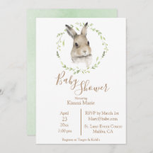 Forest Animals Bunny Rabbit Script Watercolor Baby