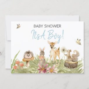 *~* Forest Animals Cute Woodland Pojke Shower Inbjudningar