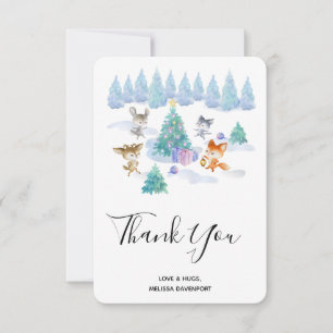 Forest Animals Dancing Around Julgran Tack Kort