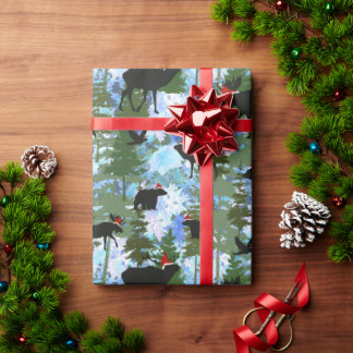 Forest Animals in Santa Hats Presentpapper