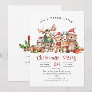 Forest Animals Merry Little jul Party Inbjudningar