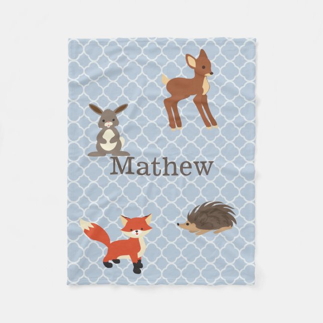 Forest Animals Personlig Fleece Blanket (Framsidan)