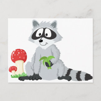 Forest Animals Raccoon Vykort