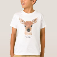 Forest Animals Watercolor Hjort Typography Namn