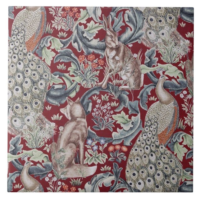 Forest Animals, William Morris Kakelplatta (Framsidan)