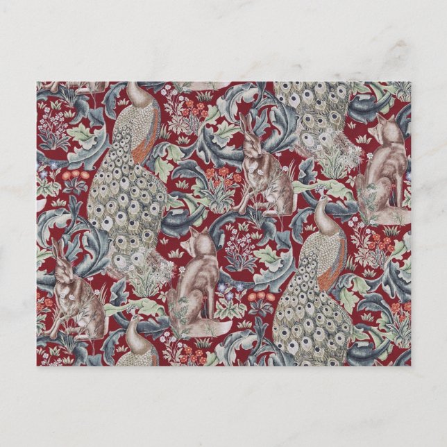 Forest Animals, William Morris Vykort (Framsida)