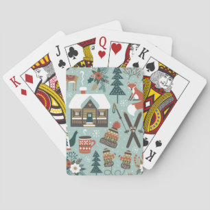 Forest Animals: Winter Vintage Seamless. Casinokort