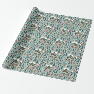 Forest Animals: Winter Vintage Seamless. Presentpapper