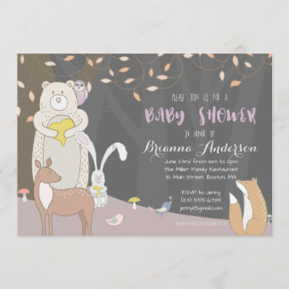 Forest Animals - Woodland Baby Shower-inbjudan Inbjudningar
