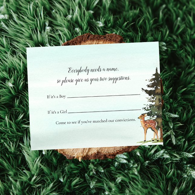 Forest Äventyr Baby Namn gissar att Deers Game Inbjudningar (Skapare uppladdad)