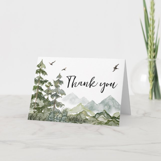 Forest Äventyr Baby Shower Tack Kort (Framsida)