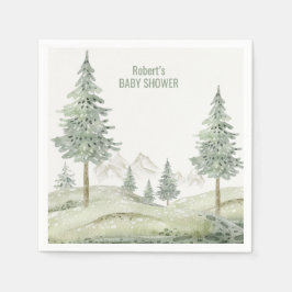 Forest äventyr börjar babyduschkort pappersservett