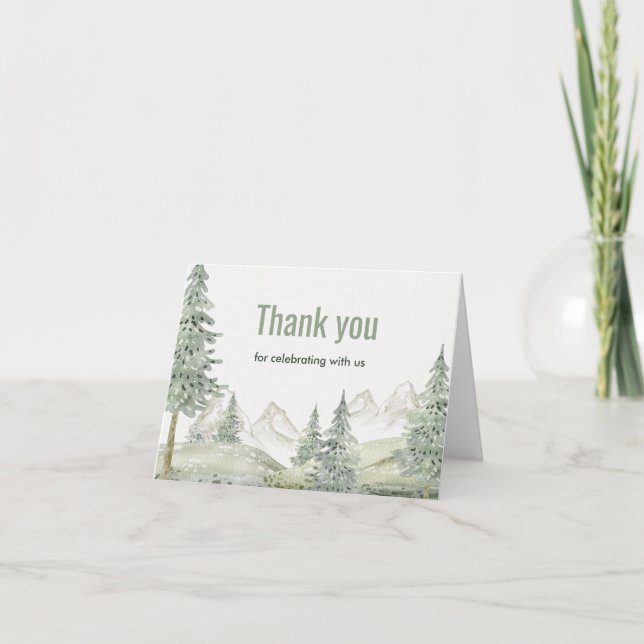 Forest äventyr börjar babyduschkort tack kort (Framsida)