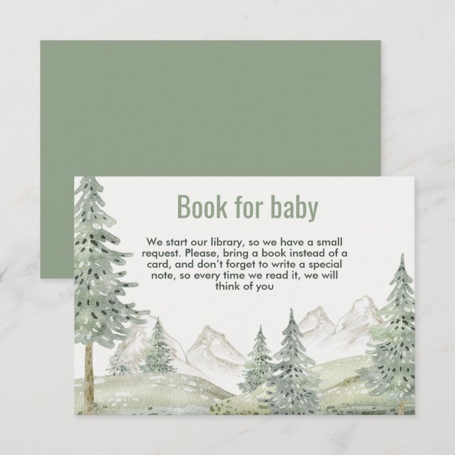 Forest äventyr börjar babyduschkort tilläggskort (Fram/baksida)