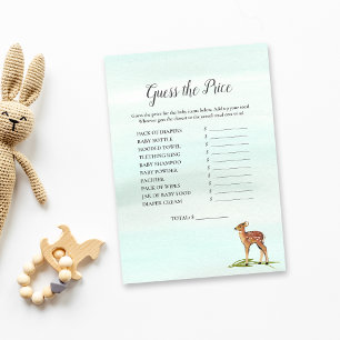 Forest Äventyr gissar Prisa Deers Baby Game Inbjudningar