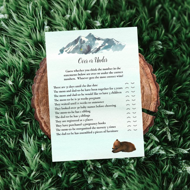 Forest Äventyr över eller under björnspel Inbjudningar (Skapare uppladdad)