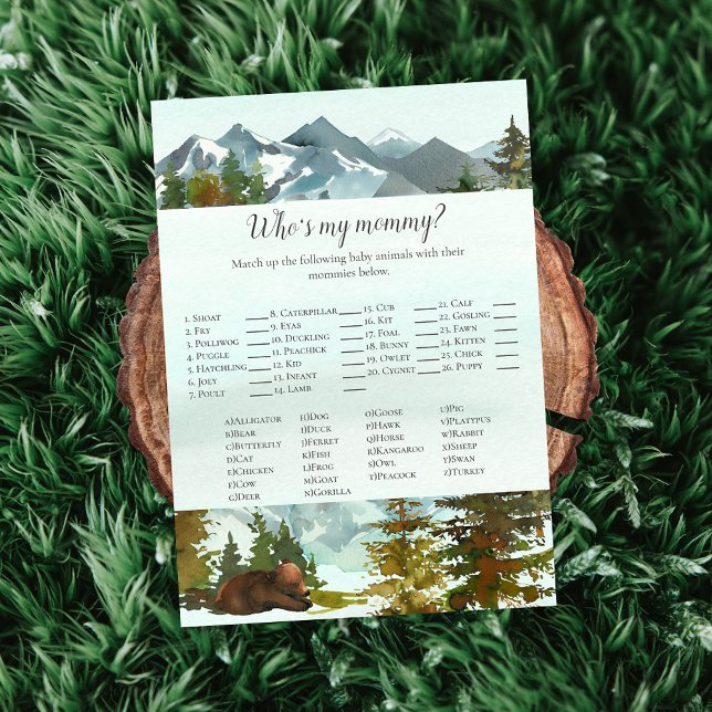 Forest Äventyr som är min Mamma Bears Game Inbjudningar (Skapare uppladdad)