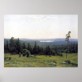 Forest Avstånd Ivan Shishkin Poster