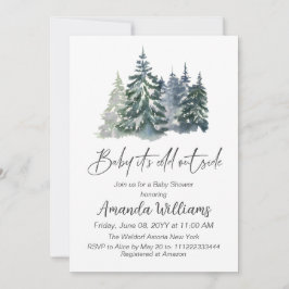 Forest Baby Det är Kallet utanför Winter Baby Show Inbjudningar