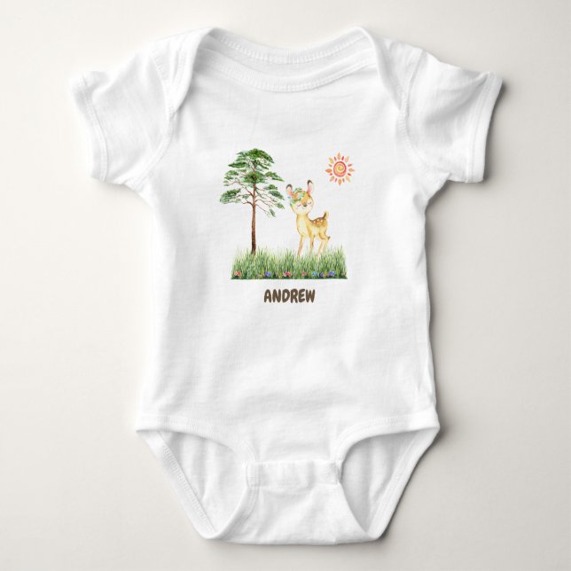Forest Baby Hjort T-Shirt en bodykostdräkt biet (Framsida)