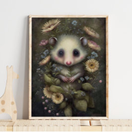 Forest Baby Possum Sunblomma | Skriv ut postfack Poster