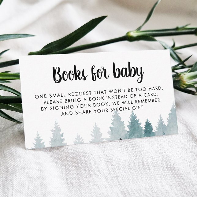 Forest Baby Shower Book Request Enclosure Card Tilläggskort (Skapare uppladdad)