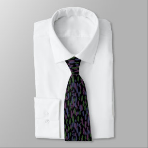 Forest Backe Paint Dabs on Black Artistic Tie Slips