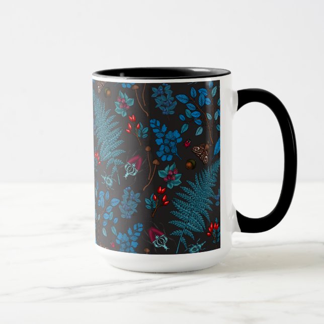 Forest berries, leaves and bugs 1 mugg (Höger)