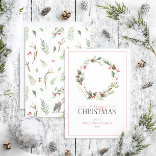 Forest Berry Pinecone Wandan God jul Julkort