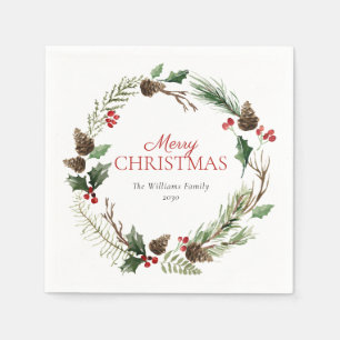 Forest Berry Pinecone Wandan God jul Pappersservett