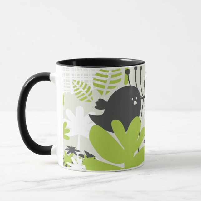 Forest Bird in Green Garden Mug Mugg (Vänster)