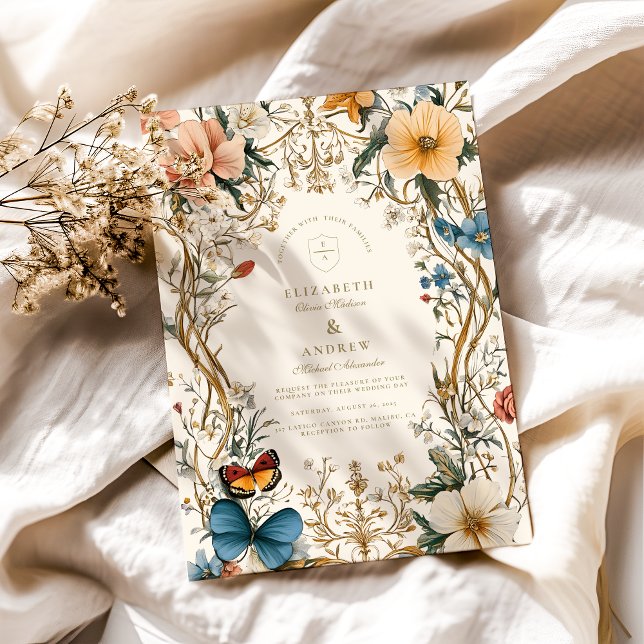 Forest Blommigt Fern Bröllop Inbjudningar (Skapare uppladdad)