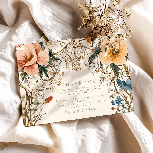 Forest Blommigt Fern Bröllop Tack Kort (Skapare uppladdad)